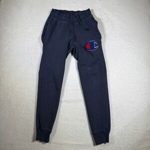 Champion Reverse Weave Sweatpants Joggers Navy Blue Small Athletic Fleece